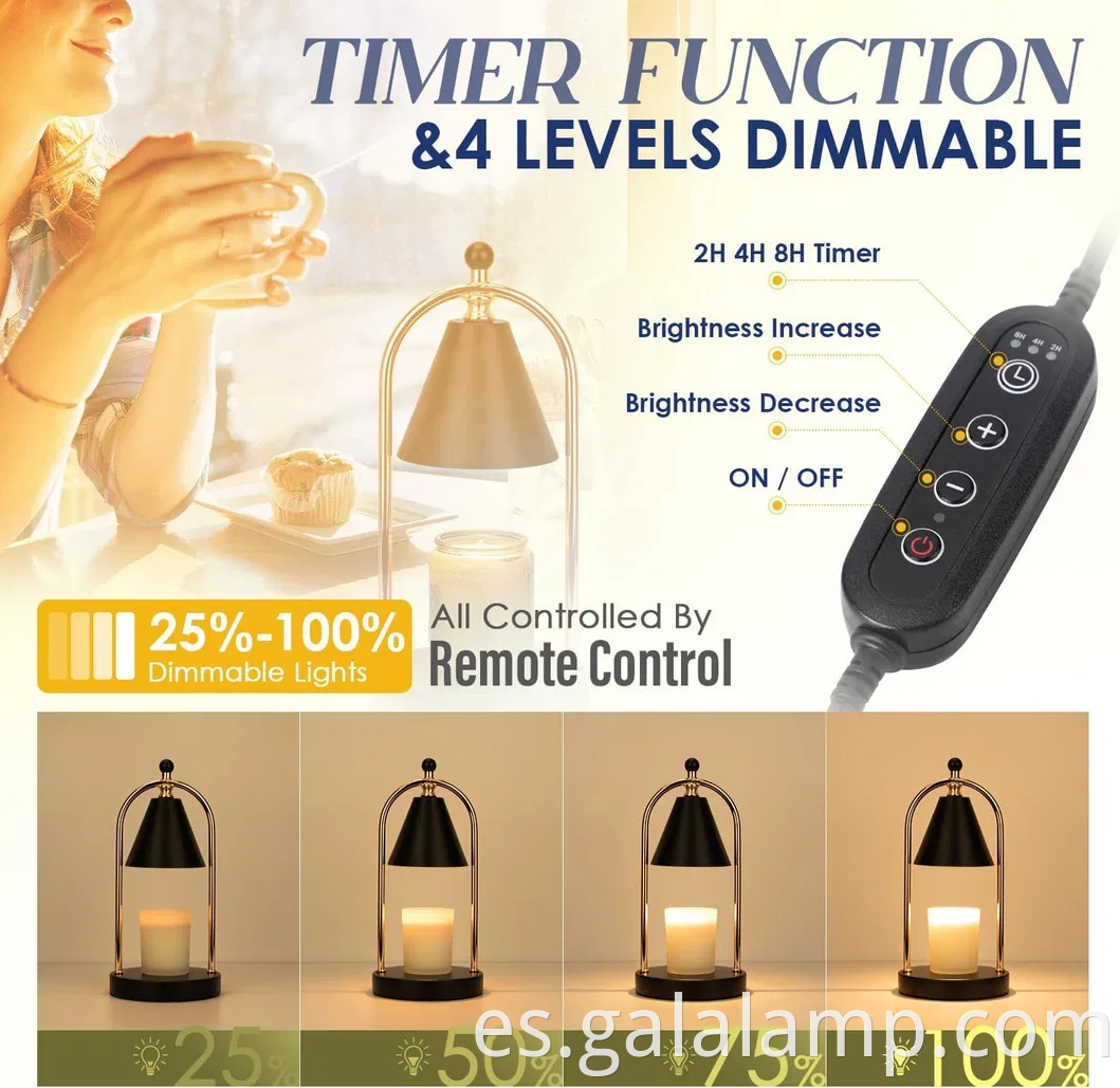 Lámpara de vela atenuable elegante para un ambiente acogedor de dormitorio